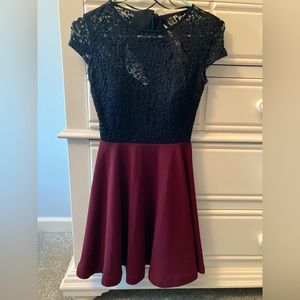 B. Darlin Black and Burgundy Hoco Dress